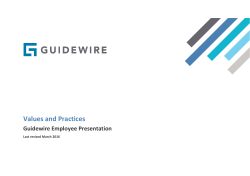 Guidewire Values and Practices (Mar 2016)