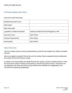 First Aid Check List - Young People Matter!