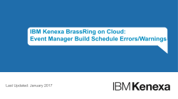 IBM Kenexa BrassRing on Cloud_Event Manager Schedule Build