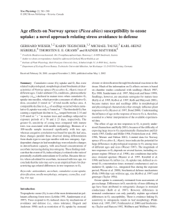 Age effects on Norway spruce (Picea abies) susceptibility to ozone