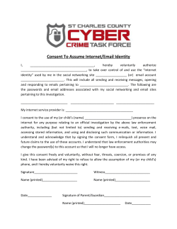 Consent To Assume Internet/Email Identity