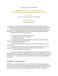 Operational and Safety Considerations for Light Rail DC Traction