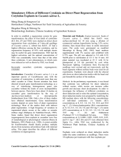 Stimulatory effects of different cytokinin on direct plant regeneration