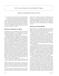 IACUC Issues Related to Animal Models of Aging - NAS