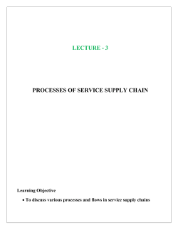 SERVICE SUPPLY CHAIN PROCESSES Process Context in
