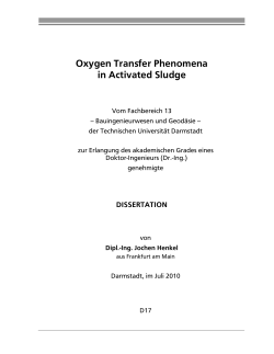 Oxygen Transfer Phenomena in Activated Sludge