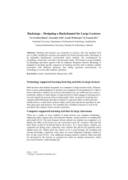 Backstage &ndash; Designing a Backchannel for Large Lectures