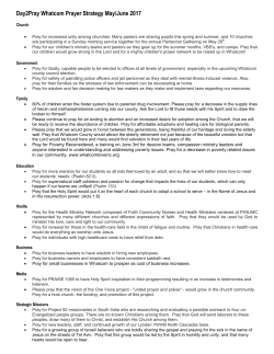 Day2Pray Whatcom Prayer Strategy May/June 2017