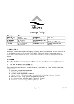 Landscape Design - City of Salisbury