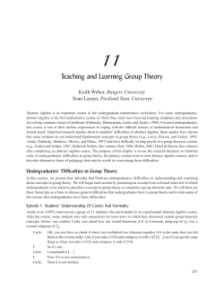 Teaching and Learning Group Theory - Pdx
