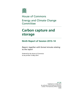 Carbon capture and storage - Publications.parliament.uk