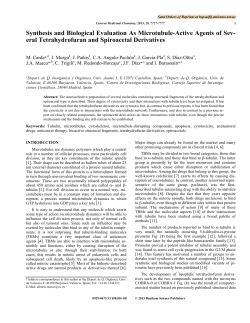 Synthesis and Biological Evaluation As Microtubule