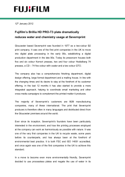 Fujifilm`s Brillia HD PRO-T3 plate dramatically reduces water and