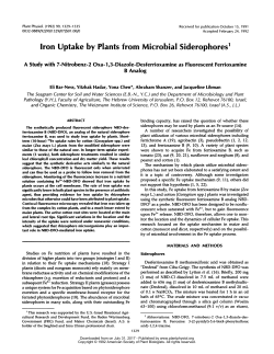 Iron Uptake by Plants from Microbial Siderophores`