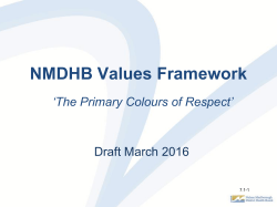 NMDHB Values Framework