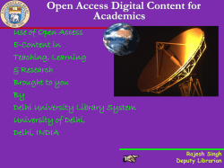 Open Access Digital Content for Academics