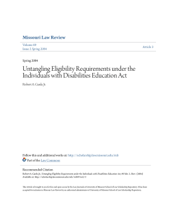 Untangling Eligibility Requirements under the Individuals with