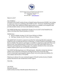 March 10, 2017 Dear Exhibitor - South Carolina Society of Health