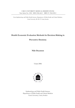 Health Economic Evaluation Methods for Decision