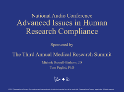 Protection of Human Research Subjects