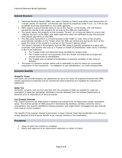 Industrial Revenue Bonds Explained Page 1 of 2