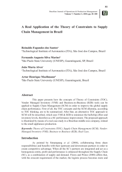 A Real Application of the Theory of Constraints to Supply Chain