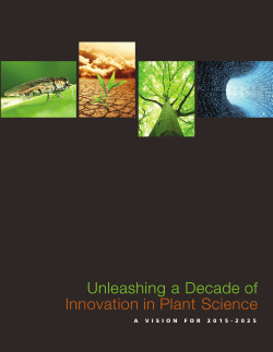 Unleashing a Decade of Innovation in Plant Science: A Vision for