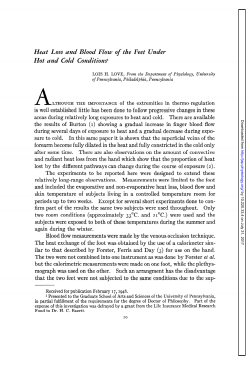 Heat Loss and Blood Flow of the Feet Under Hot and Cold Couditionsl