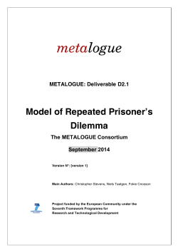 Model of Repeated Prisoner`s Dilemma