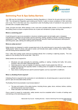 Guide to Swimming Pool and Spa Safety Barriers