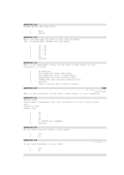 QUESTION 200 PLEASE RECORD SEX FROM VOICE 1 Male 2