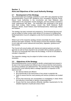 Section 3 Aims and Objectives of the Local Authority Strategy 3.1