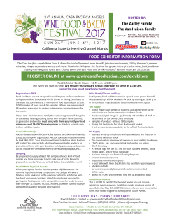 FOOD EXHIBITOR INFORMATION FORM REGISTER ONLINE at