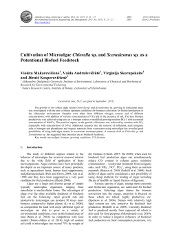Cultivation of Microalgae Chlorella sp. and Scenedesmus sp. as a