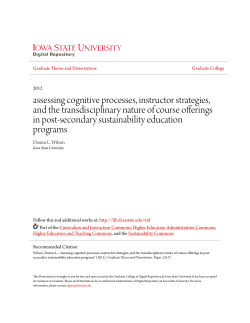assessing cognitive processes, instructor strategies, and the