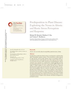 Predisposition in Plant Disease: Exploiting the Nexus in Abiotic and