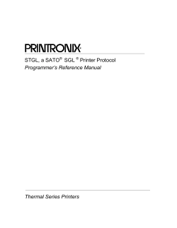 STGL, a SATO SGL Printer Protocol Programmer`s