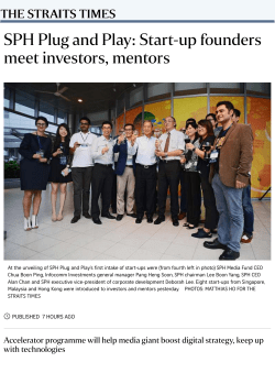 SPH Plug and Play: Start-up founders meet investors