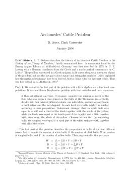 Archimedes` Cattle Problem