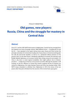 Old games, new players: Russia, China and struggle for mastery in