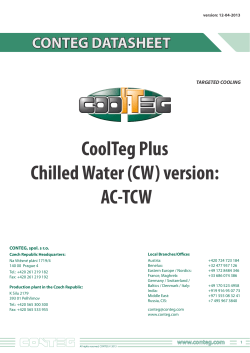 CoolTeg Plus Chilled Water (CW) version: AC-TCW