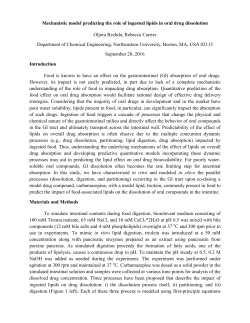 Mechanistic model predicting the role of ingested lipids in oral drug