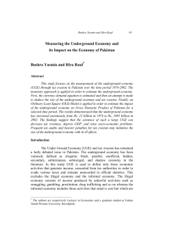 Measuring the Underground Economy and its Impact