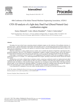 CFD-3D Analysis of a Light Duty Dual Fuel (Diesel/Natural Gas