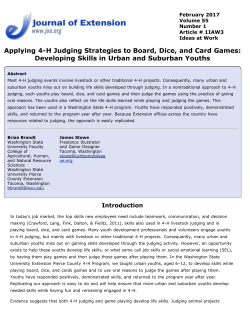 Applying 4-H Judging Strategies to Board, Dice, and Card Games
