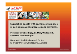 Supporting people with cognitive disabilities in decision making