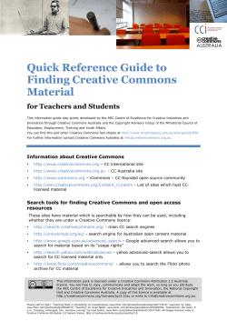 Quick Reference Guide to Finding Creative Commons Material