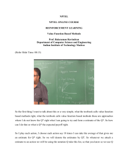 NPTEL NPTEL ONLINE COURSE REINFORCEMENT LEARNING
