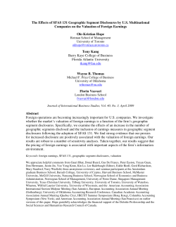 The Effects of SFAS 131 Geographic Segment Disclosures by U.S.