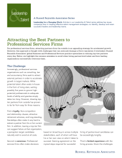 Attracting the Best Partners to Professional Services Firms